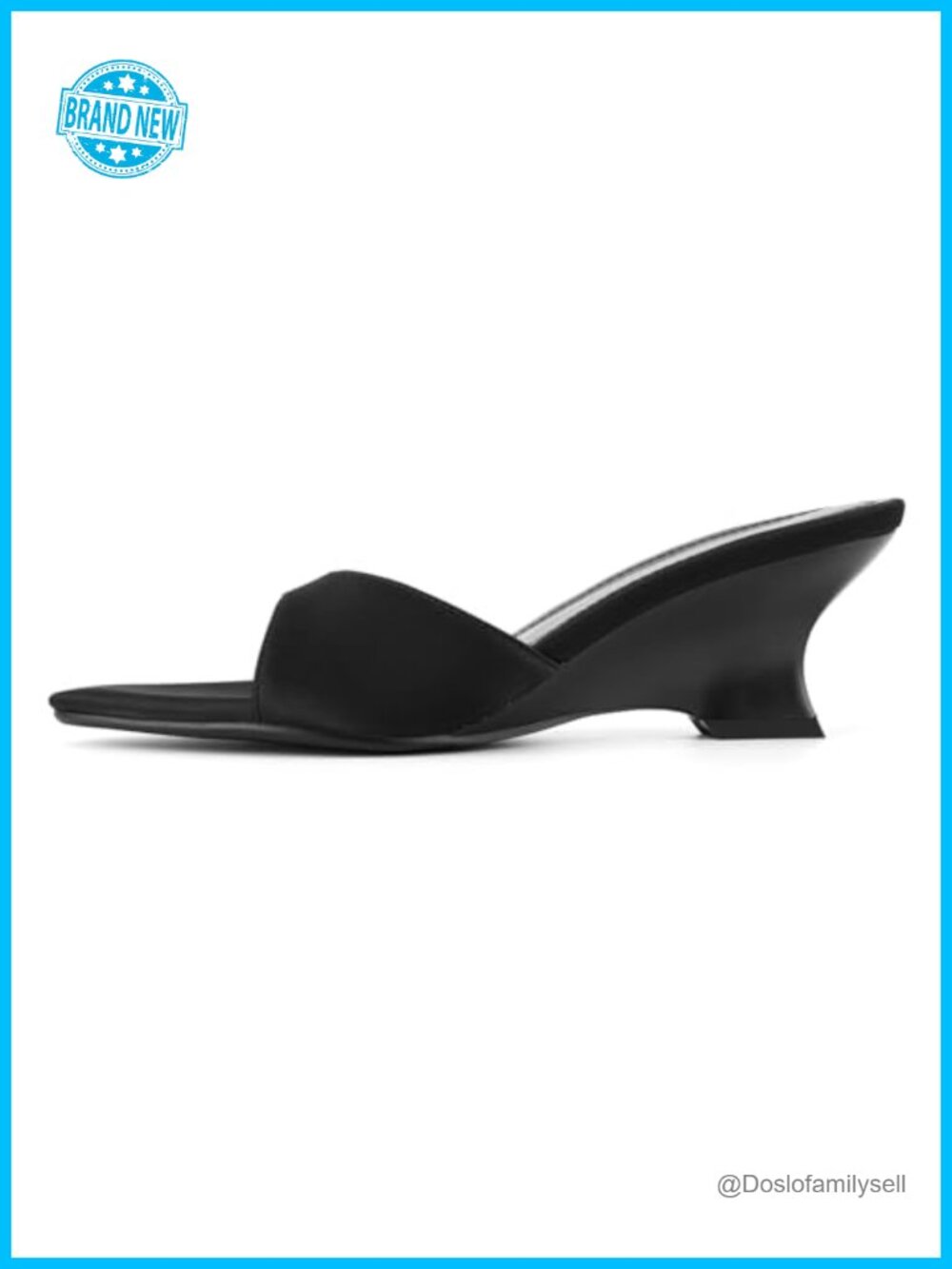 Satin Pointed Toe Wedge Mules Open Toe Slip On Heeled Sandals